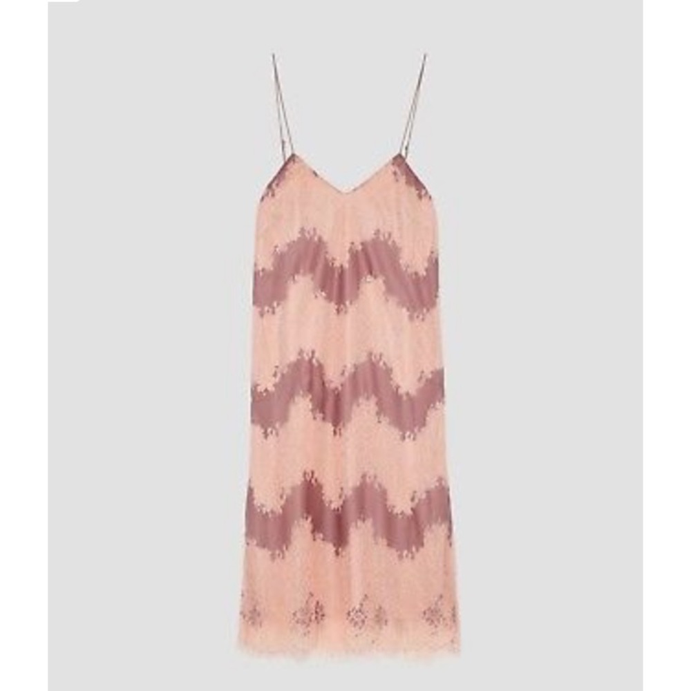 Zara Pink and Brown Midi Dress